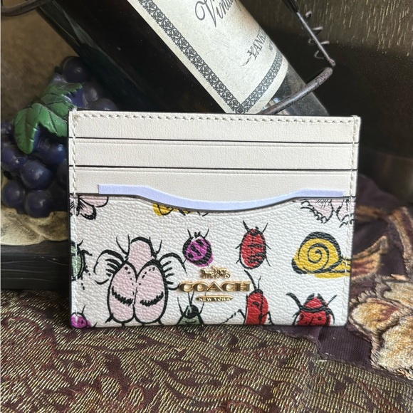 Authentic COACH Coated leather/smooth leather card case - Picture 2 of 8